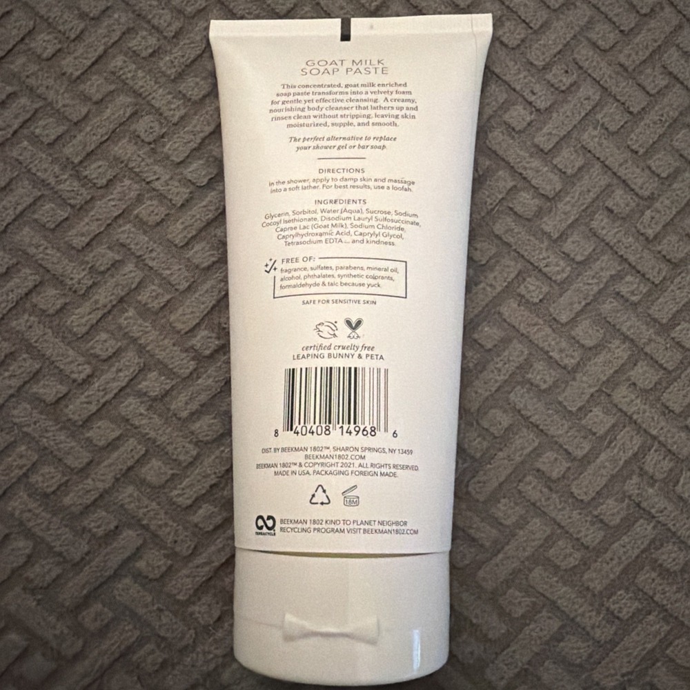 Beekman 1802 Pure‎ Goat Milk Soap Paste Body Cleanser 8 oz New Sealed - Picture 2 of 3